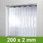 300x3mm PVC Lamellen Streifen Vorhang vormontiert mit Wandschiene+Halteklammern 