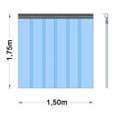PVC Vorhang - Breite 1,50m 1,75m 1-fache Überlappung
