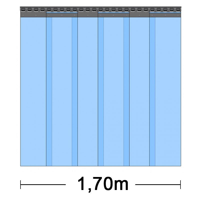 PVC Streifenvorhang - Torbreite 0,85m - Komplettes Tor inkl. Aufhangl