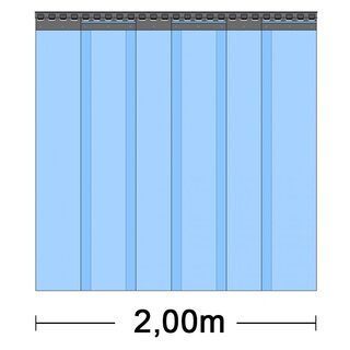 B 1,00m x H2,25m Lamellen PVC Streifen Vorhang 200x2mm 